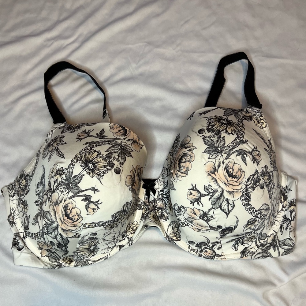Floral Skull Lightly Lined T-Shirt Bra - TORRID